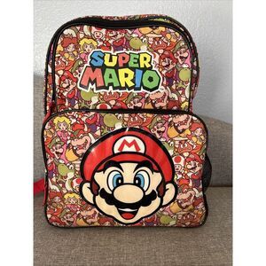 Super Mario 2016 Backpack Bag Preowned 16"